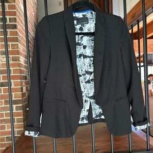 Cynthia Rowley Black and White Patterned Blazer